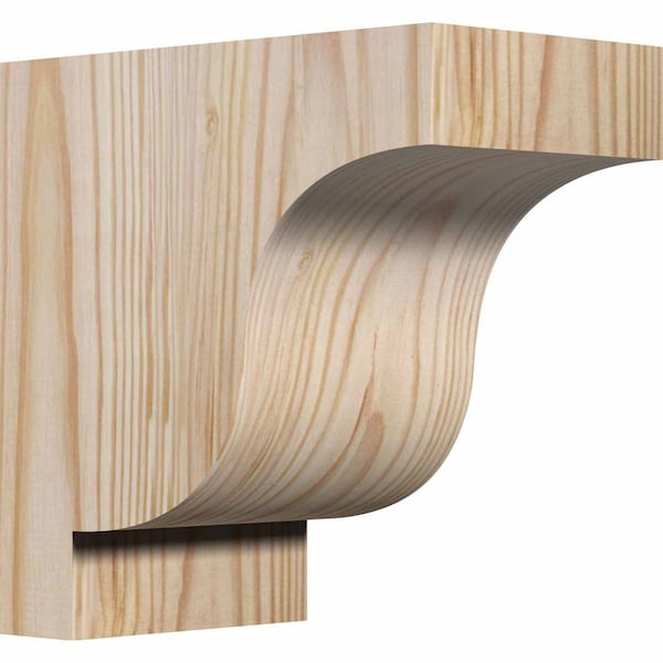 Ekena Millwork Newport Smooth Corbel, Douglas Fir, 3 1/2"W x 6"D x 6"H COR04X06X06NEW00SDF - main